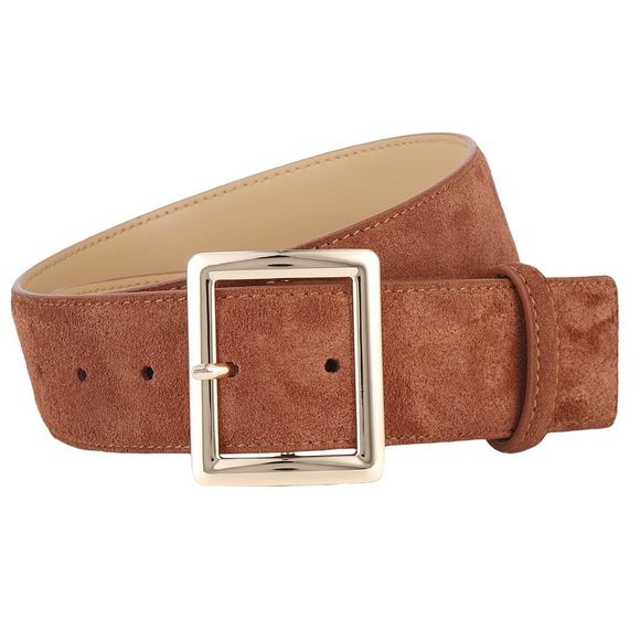 Women‘s Suede Belt With Gold Buckle Casual Genuine Leather Wide Waist Belts🦒 - Picture 1 of 5